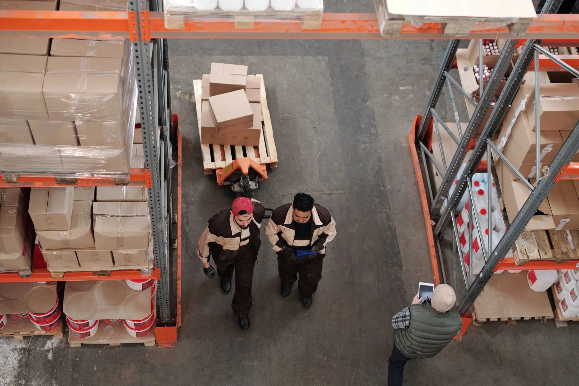 Representative warehouse pallet handling, not a company facility